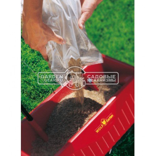 Тележка - сеялка для семян, песка и реагентов WOLF-Garten WE 430 (GER, ёмкость 20 л., ширина 43 см.)